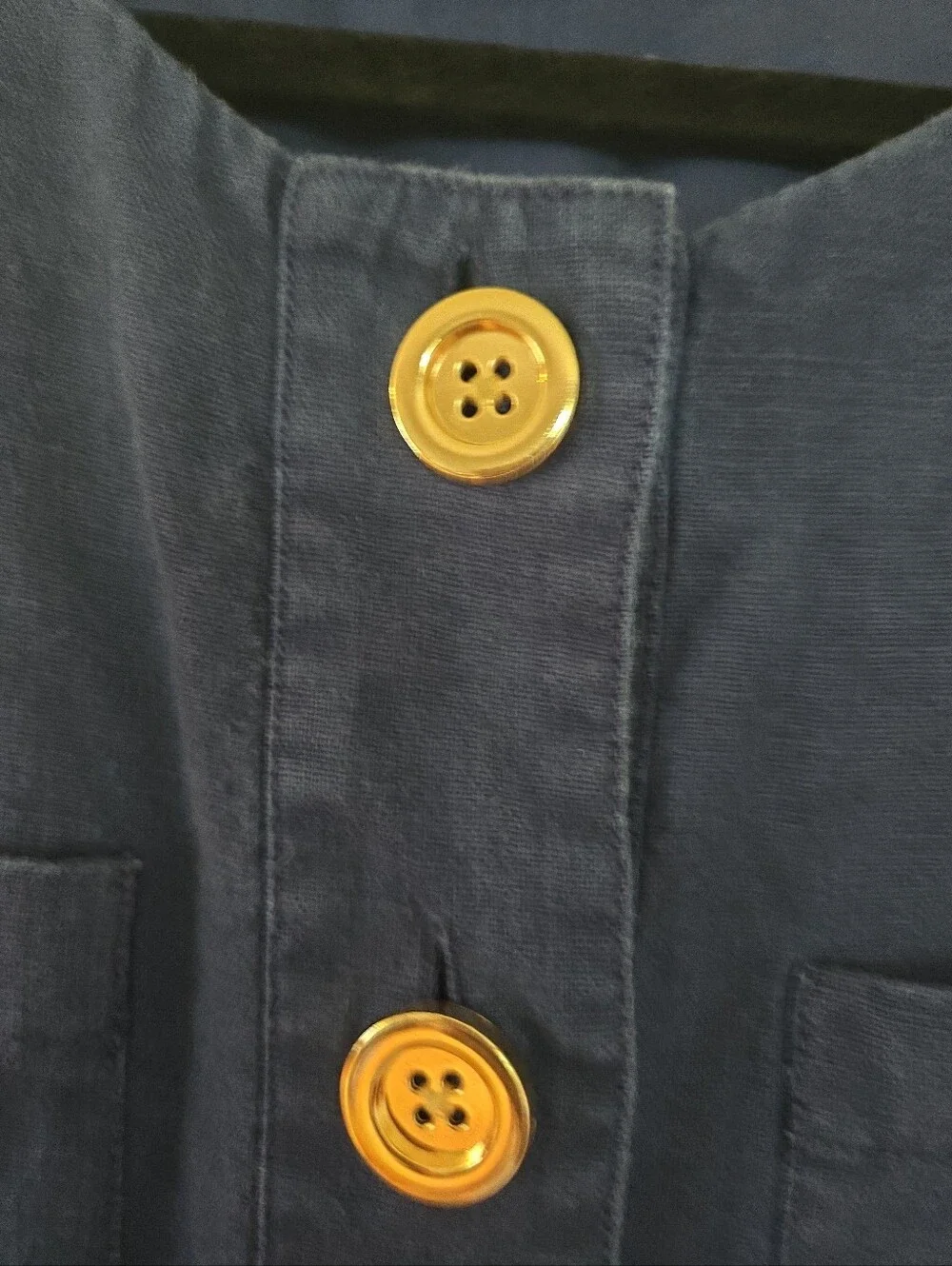 J. Crew Button Front Linen Shift Sleeveless Dress Navy Blue S - Picture 3 of 6